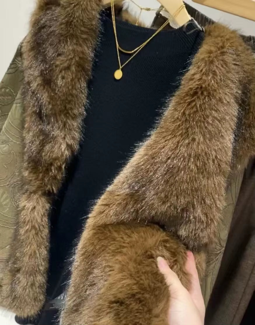 Original 2025 Women'S Heavy-Duty Embroidered Double-Sided Short Coat, Long-Sleeved Jacket, Women'S Jacket