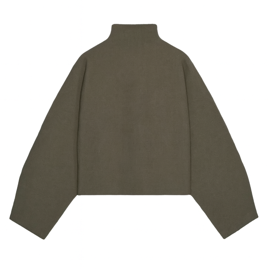 Chaqueta Bomber de Punto Cuello Alto