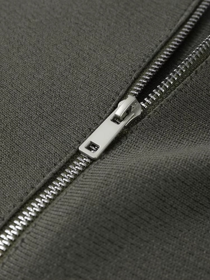 Y2K Stand Collar Zipper Knitted Bomber Jacket Women Elegant Long Sleeve Coat Female High Street Chic 2026 Spring Lady Outerwear